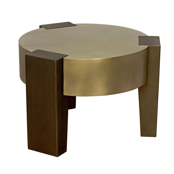 Carrusel Coffee Table, Metal with Brass and Aged Brass Finish-Coffee Tables-Noir-LOOMLAN