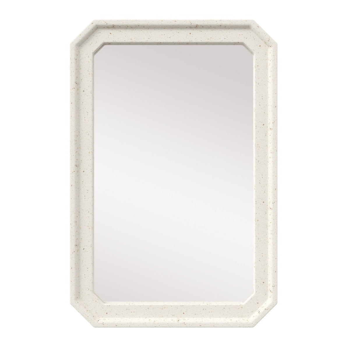 Octagonal Concrete Wall Mirror Ivory Terrazzo | LOOMLAN