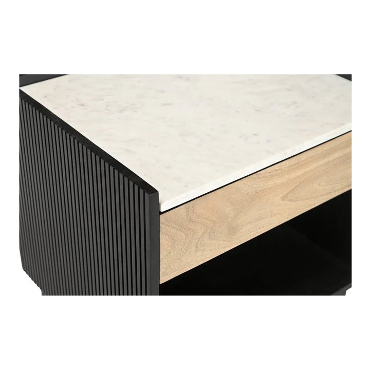 Carter Black Marble Top Nightstand - LOOMLAN - Moe's Home - Nightstands