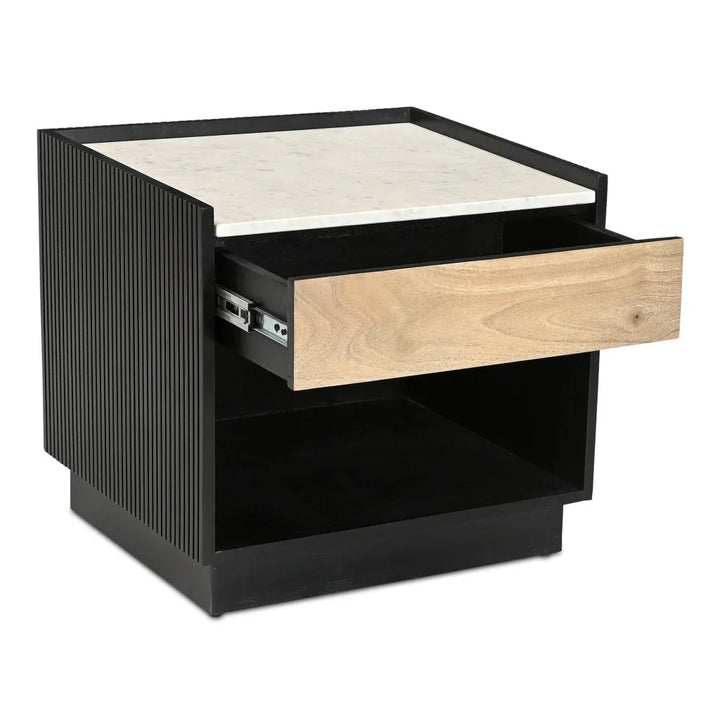 Carter Black Marble Top Nightstand - LOOMLAN - Moe's Home - Nightstands