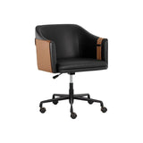 Carter Leather Office Armchair-Office Chairs-SUNPAN-Napa Black/Napa Cognac-LOOMLAN