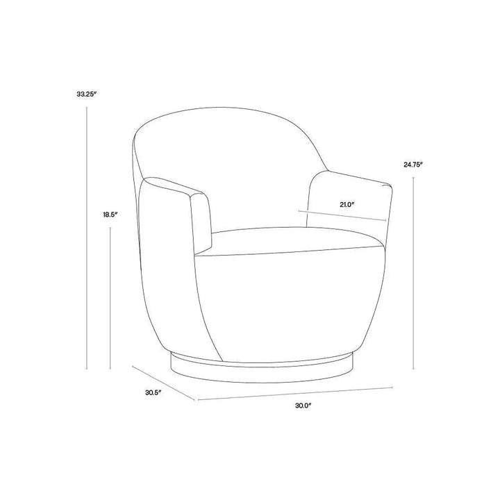 Casey Fabric Swivel Lounge Chair - LOOMLAN - SUNPAN - Club Chairs