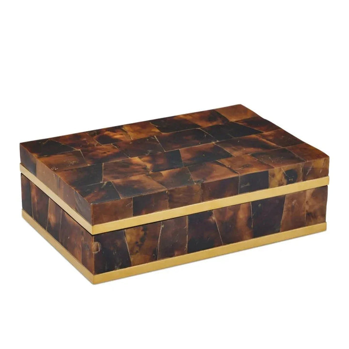 Casey Pen Shell Brass Accents Brown Box - LOOMLAN