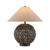 Casimer Black Water Hyacinth Table Lamp-Table Lamps-Currey & Co-LOOMLAN