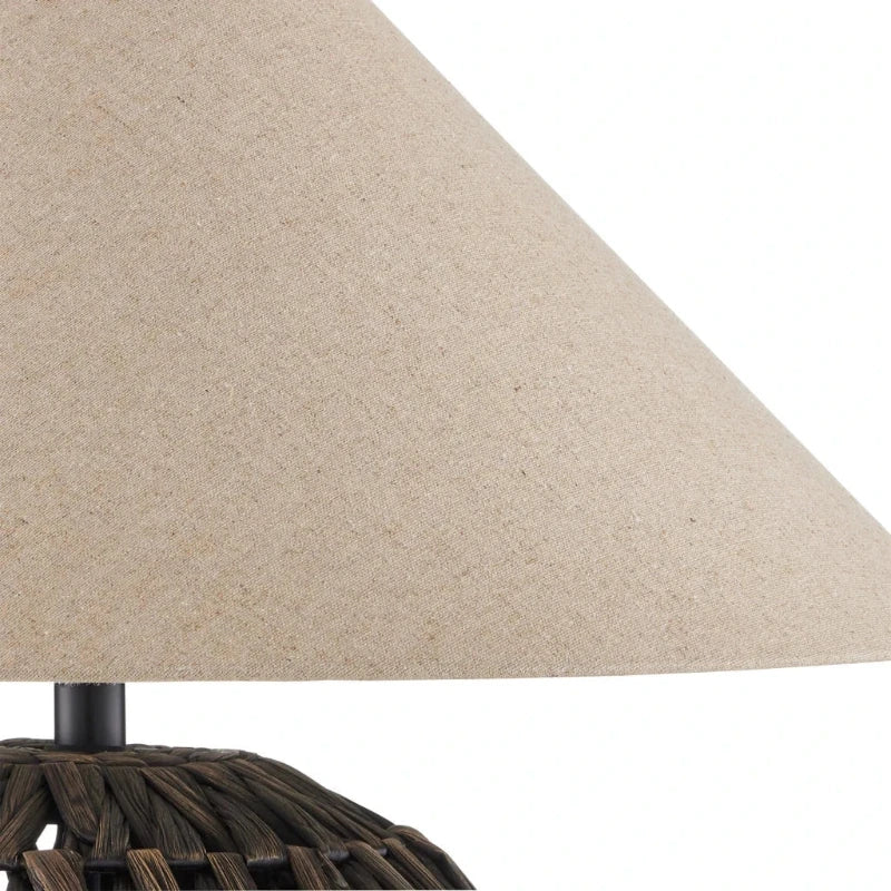 Casimer Black Water Hyacinth Table Lamp-Table Lamps-Currey & Co-LOOMLAN