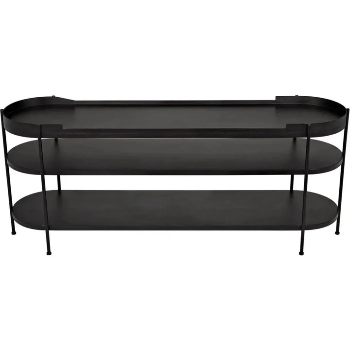 Cassio Black Steel Geometric Console Table - LOOMLAN - Noir - Console Tables