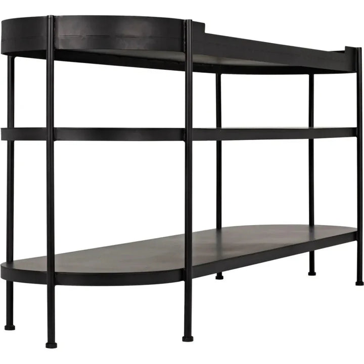 Cassio Black Steel Geometric Console Table - LOOMLAN - Noir - Console Tables