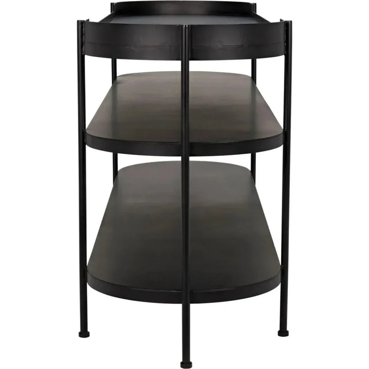Cassio Black Steel Geometric Console Table - LOOMLAN - Noir - Console Tables