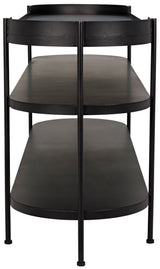 Cassio Black Steel Geometric Console Table-Console Tables-Noir-LOOMLAN