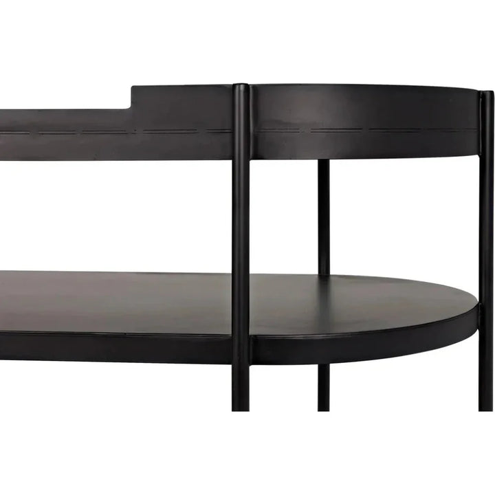 Cassio Black Steel Geometric Console Table - LOOMLAN - Noir - Console Tables