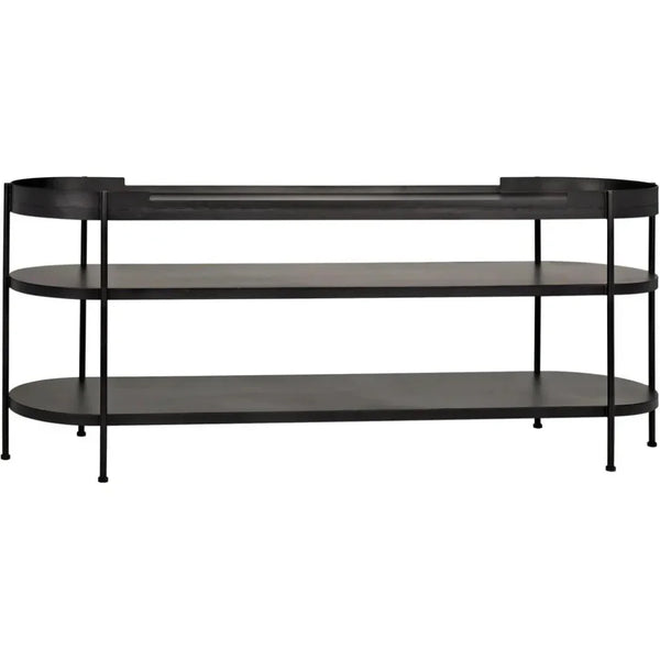 Cassio Black Steel Geometric Console Table - LOOMLAN - Noir - Console Tables