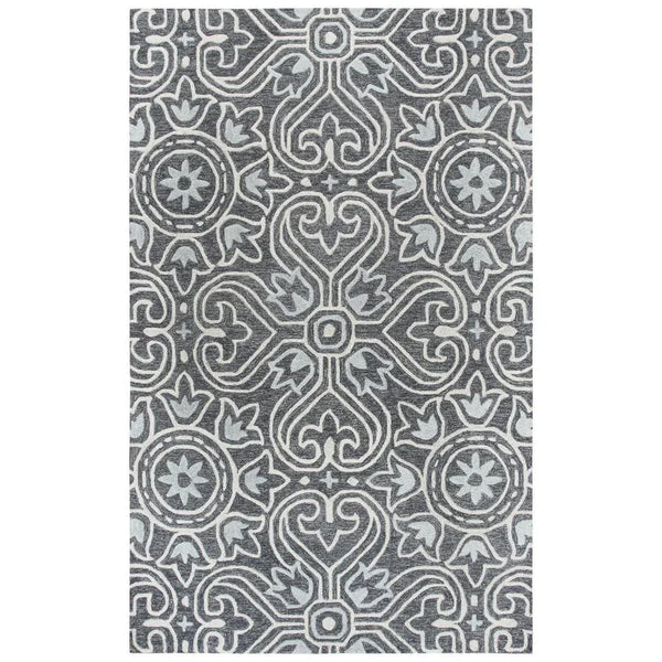 Cast Medallion Gray Large Area Rugs For Living Room - LOOMLAN - LOOMLAN - Area Rugs