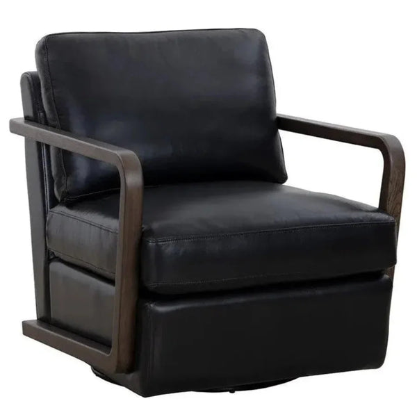 Castell Leather Swivel Lounge Chair - LOOMLAN - SUNPAN - Club Chairs