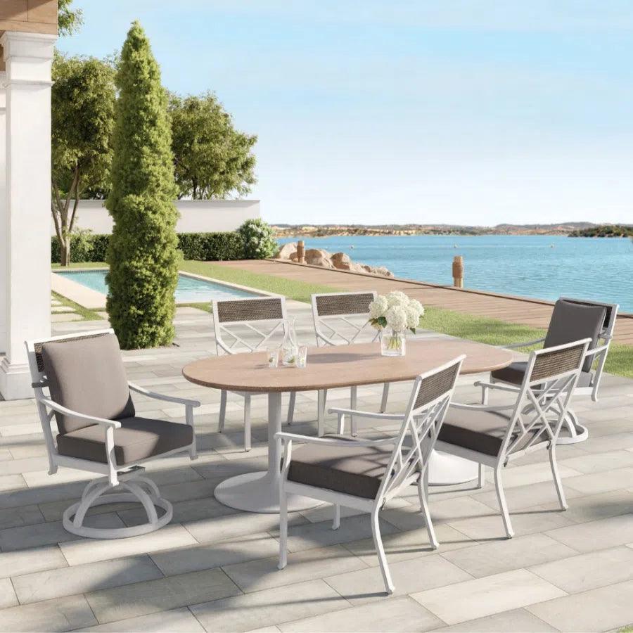 Castelle Tulip Aluminum Outdoor Oval Dining Table