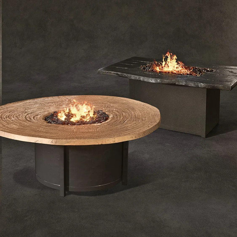 Nature's Wood Round Firepit Table Live Edge Top