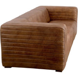 Castle Top-Grain Leather and Solid Pine Brown Sofa Sofas & Loveseats LOOMLAN By Moe's Home