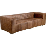 Castle Top-Grain Leather and Solid Pine Brown Sofa Sofas & Loveseats LOOMLAN By Moe's Home