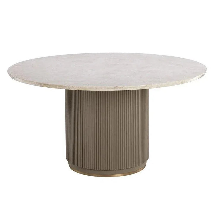 59 Inch Marble Dining Table Gold Trim | LOOMLAN