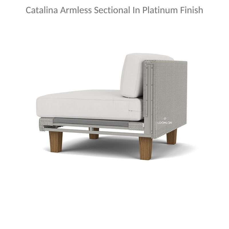 Catalina Armless Sectional Component All Weather Wicker & Teak Outdoor Modulars LOOMLAN By Lloyd Flanders