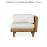 Catalina Corner Sectional Component All Weather Wicker & Teak Outdoor Modulars LOOMLAN By Lloyd Flanders