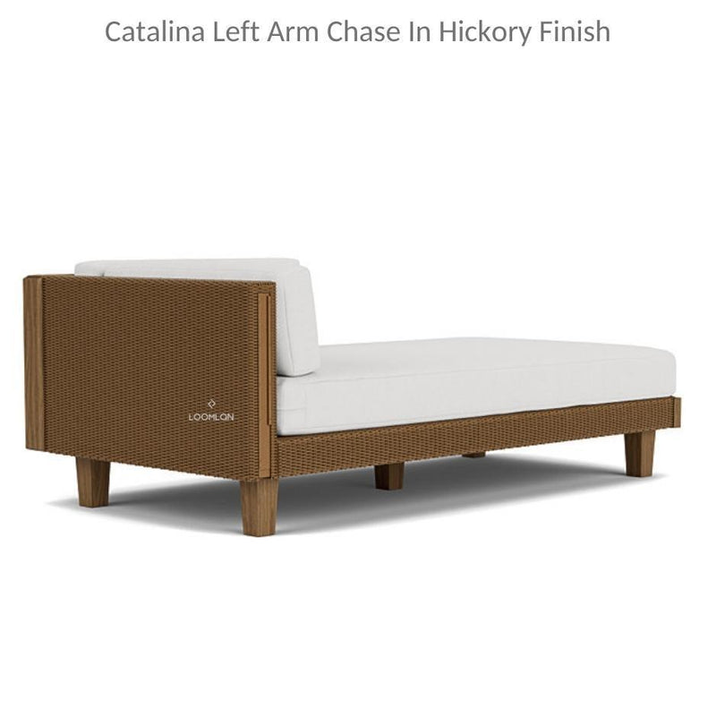 Catalina Left Arm Chaise Sectional Sofa Wicker Made in USA Outdoor Modulars LOOMLAN By Lloyd Flanders
