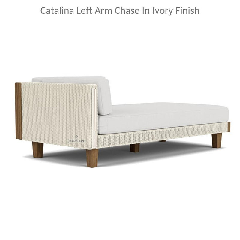 Catalina Left Arm Chaise Sectional Sofa Wicker Made in USA Outdoor Modulars LOOMLAN By Lloyd Flanders