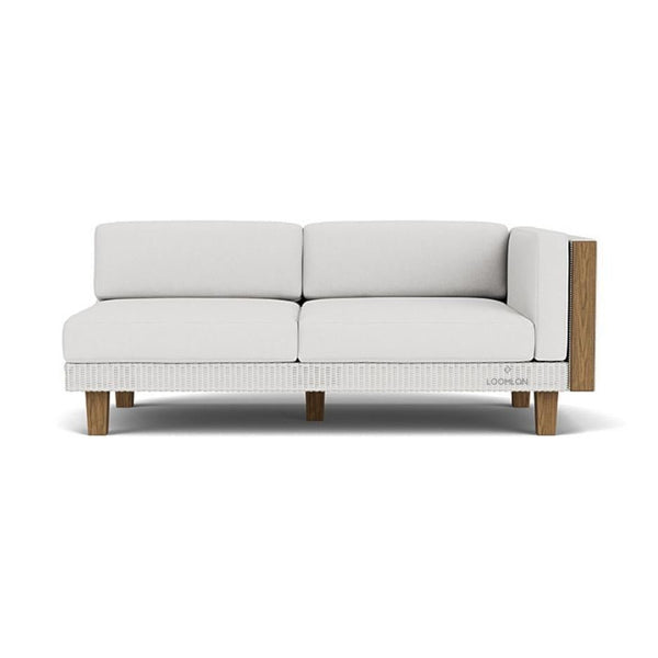 Catalina Left Arm Loveseat Sectional All Weather Wicker Furniture Outdoor Modulars LOOMLAN By Lloyd Flanders