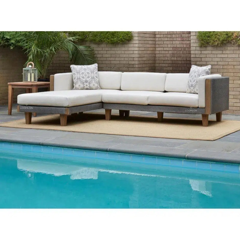 Catalina Left Chaise Sectional Sofa Wicker-Outdoor Modulars-Lloyd Flanders-LOOMLAN