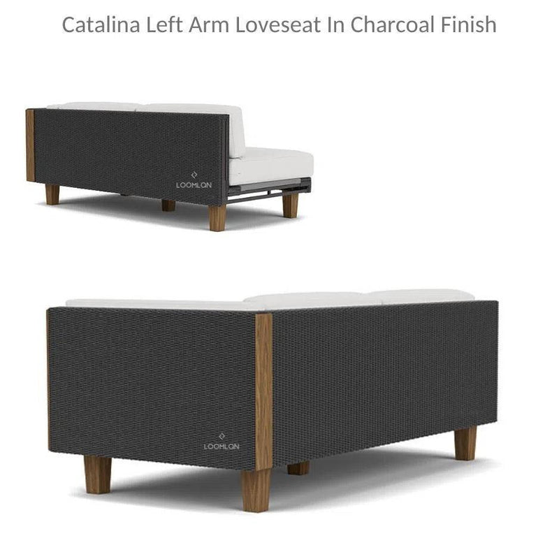 Catalina Left Loveseat Sectional All Weather Wicker-Outdoor Modulars-Lloyd Flanders-LOOMLAN