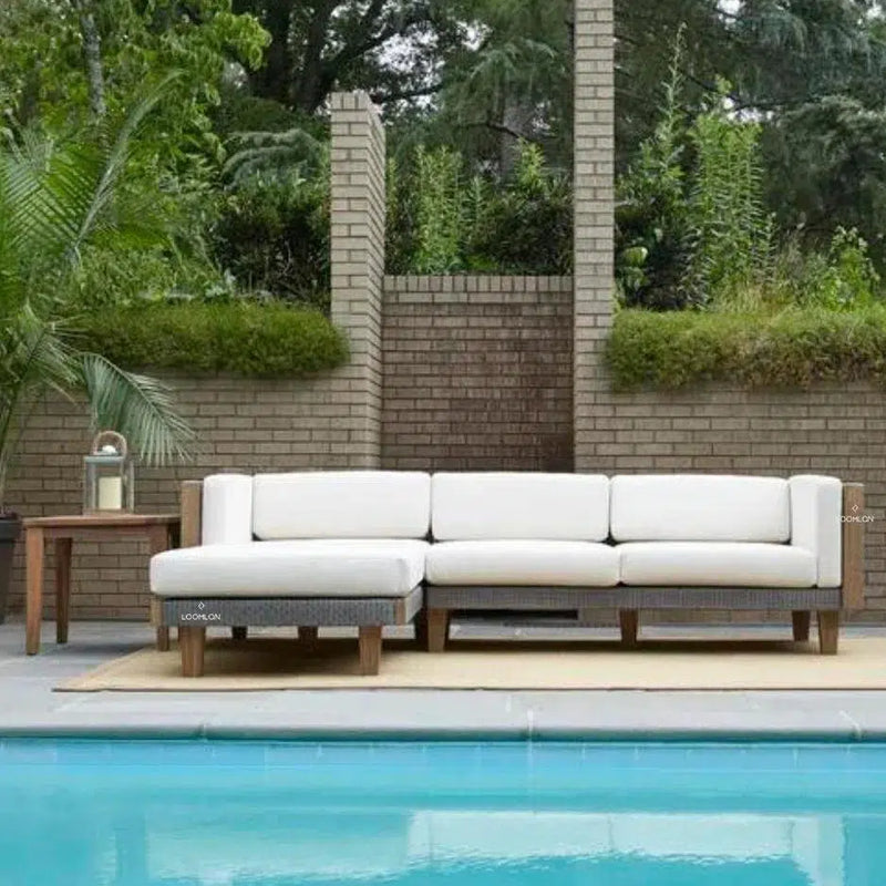 Catalina Left Loveseat Sectional All Weather Wicker-Outdoor Modulars-Lloyd Flanders-LOOMLAN