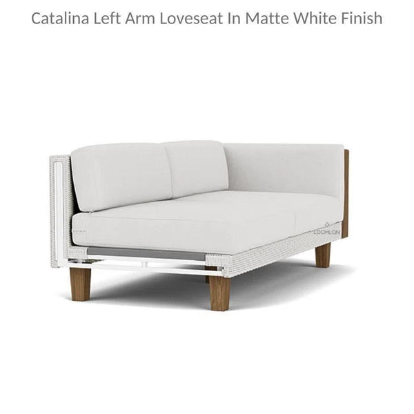 Catalina Left Loveseat Sectional All Weather Wicker-Outdoor Modulars-Lloyd Flanders-LOOMLAN