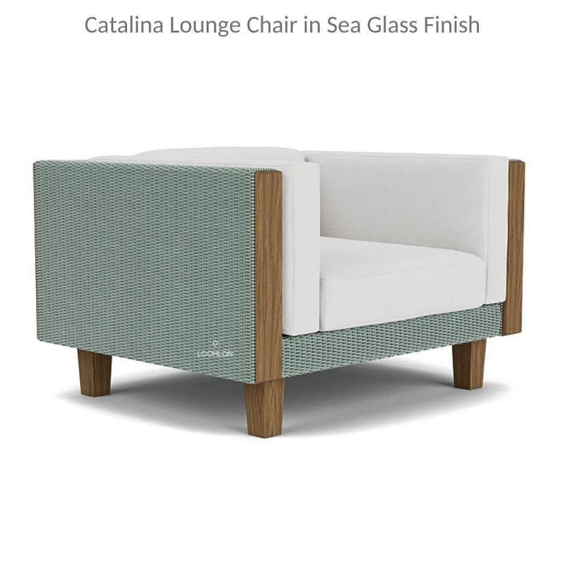 Catalina Lounge Chair All Weather Wicker & Teak Wood-Outdoor Lounge Chairs-Lloyd Flanders-LOOMLAN