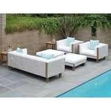 Catalina Lounge Chair All Weather Wicker & Teak Wood-Outdoor Lounge Chairs-Lloyd Flanders-LOOMLAN