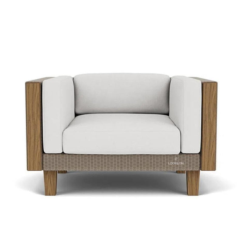 Catalina Lounge Chair All Weather Wicker & Teak Wood-Outdoor Lounge Chairs-Lloyd Flanders-LOOMLAN