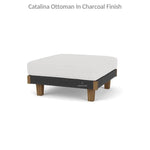 Catalina Ottoman All Weather Wicker & Teak Wood