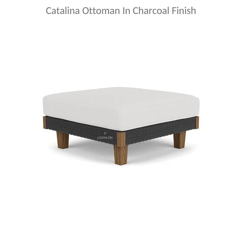 Catalina Ottoman All Weather Wicker & Teak Wood