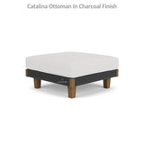 Catalina Ottoman All Weather Wicker & Teak Wood-Outdoor Ottomans-Lloyd Flanders-LOOMLAN