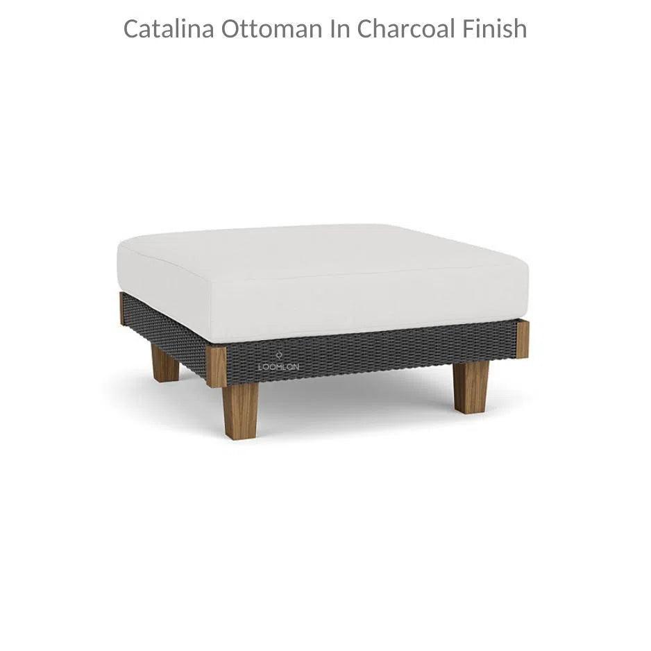 Catalina Ottoman All Weather Wicker & Teak Wood