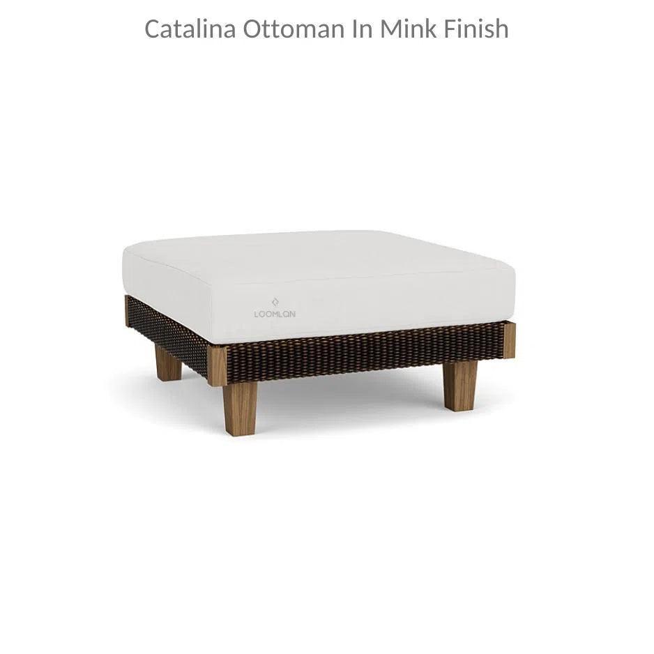 Catalina Ottoman All Weather Wicker & Teak Wood