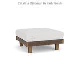 Catalina Ottoman All Weather Wicker and Teak Wood Made in USA Outdoor Modulars LOOMLAN By Lloyd Flanders