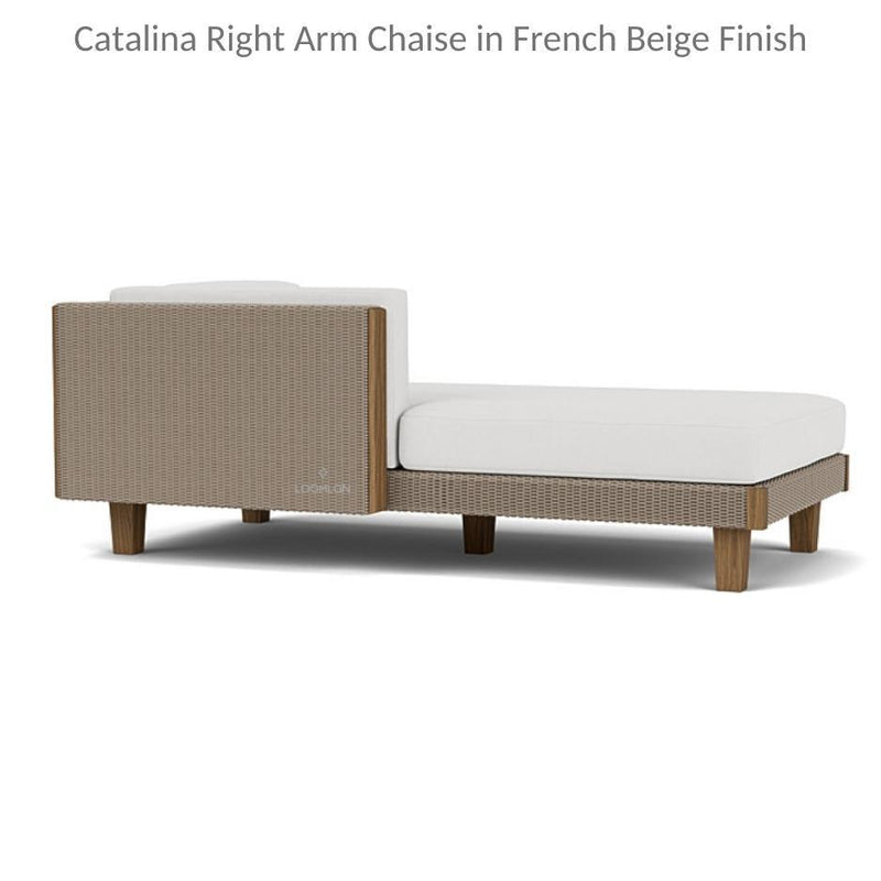 Catalina Right Arm Chaise Sectional Sofa Wicker Made in USA Outdoor Modulars LOOMLAN By Lloyd Flanders