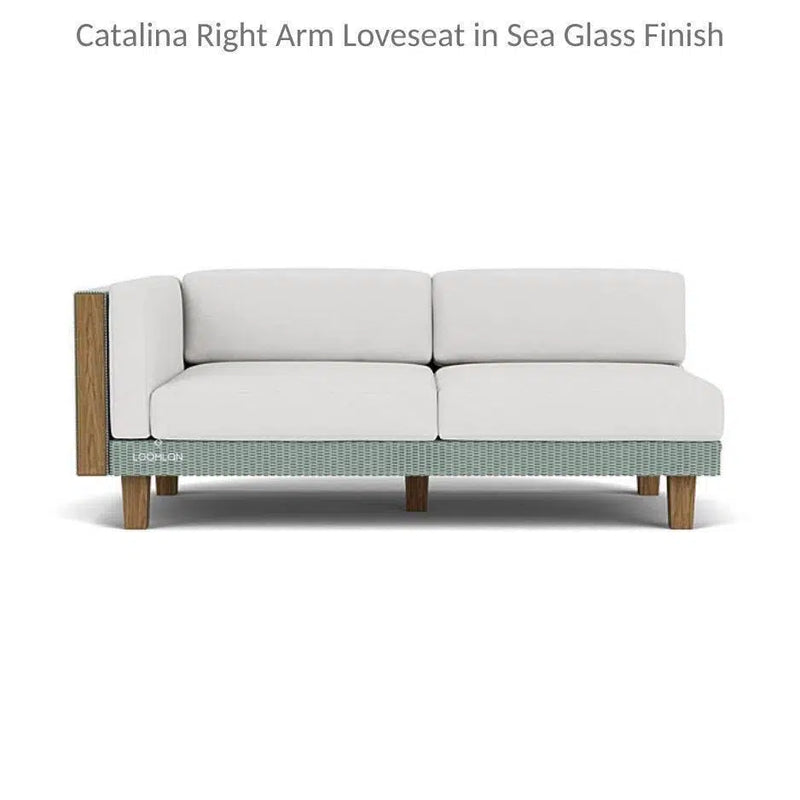 Catalina Right Loveseat Sectional All Weather Wicker-Outdoor Modulars-Lloyd Flanders-LOOMLAN