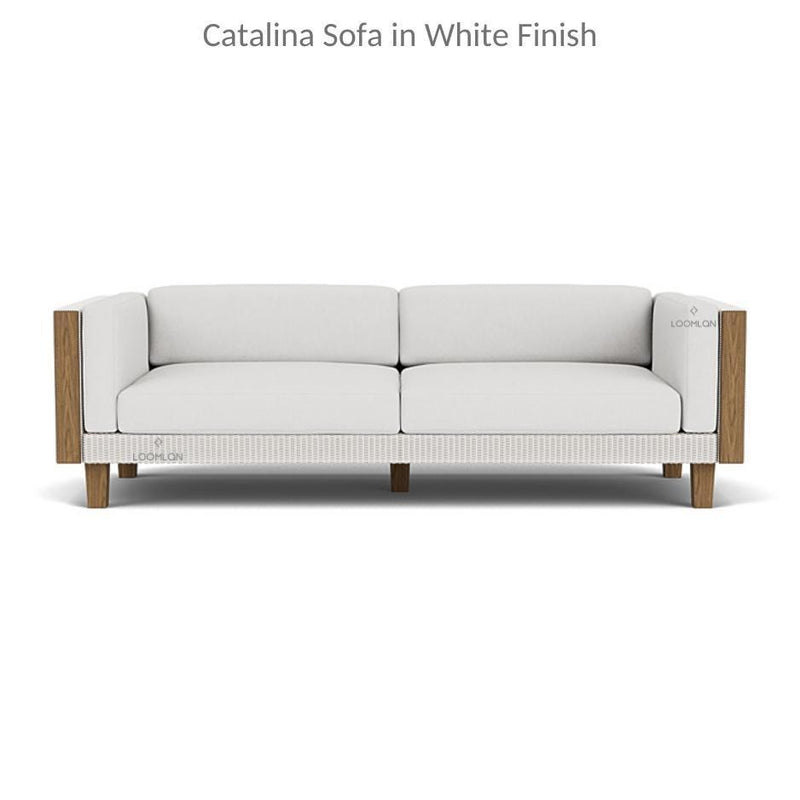 Catalina Sofa All Weather Wicker and Teak Furniture Made in USA Outdoor Sofas & Loveseats LOOMLAN By Lloyd Flanders