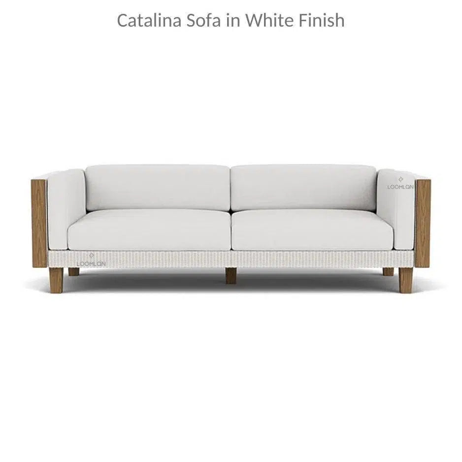 Catalina Wicker 90" Sofa Teak Tables Made USA