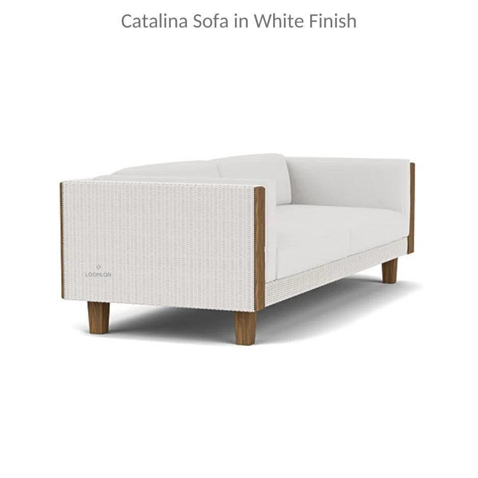 Catalina Wicker 90" Sofa Teak Tables Made USA