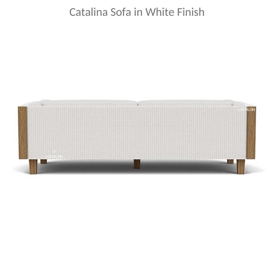 Catalina Wicker 90" Sofa Teak Tables Made USA