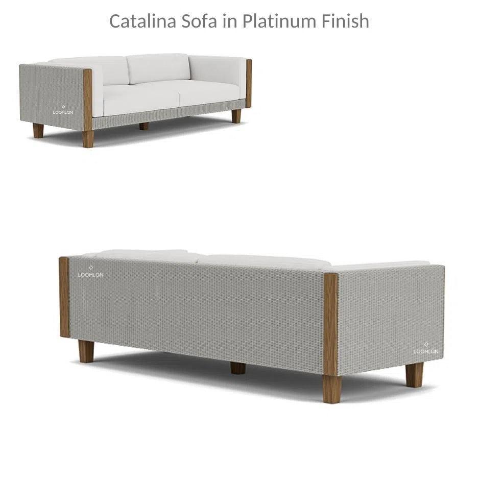 Catalina Wicker 90" Sofa Teak Tables Made USA