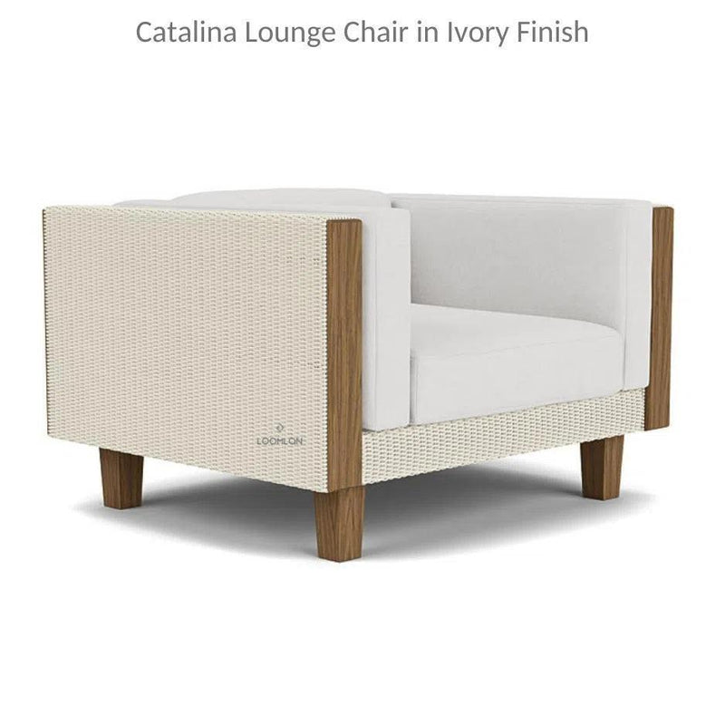 Catalina Wicker Lounge Chair Ottoman & Teak Table-Outdoor Lounge Sets-Lloyd Flanders-LOOMLAN