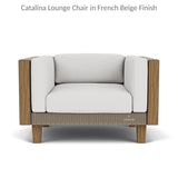 Catalina Wicker Lounge Chair With Ottoman and Teak Table Outdoor Accent Chairs LOOMLAN By Lloyd Flanders