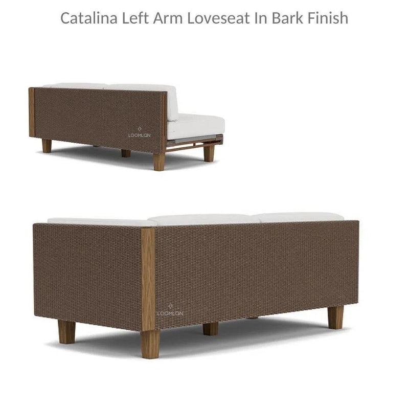 Catalina Wicker Lounge Set Sectional Ottoman Made USA-Outdoor Lounge Sets-Lloyd Flanders-LOOMLAN